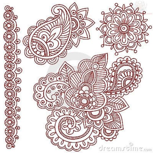 Henna Paisley Pattern Mehndi Tattoo Design